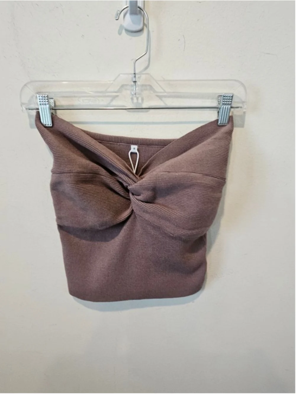 Women's ANRABESS NWT Brown Ribbed Knit Bandeau Tube Top S - Picture 4 of 12